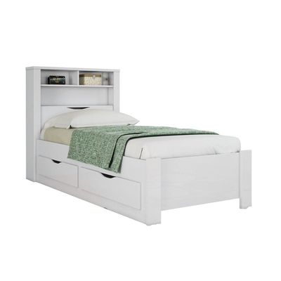 Cama Solteiro Invicta c/ 2 Gavetas Branco - Santos Andirá