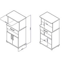 Multiuso de Cozinha Balcão  ASM151 c/ 2 Portas e 1 Gaveta Branco - Movelbento