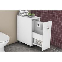 Gabinete Lavanderia Balcão Multiuso BCM116 c/ 1 Gaveta Branco - Movelbento
