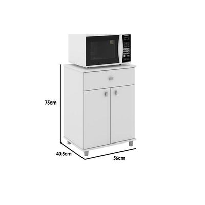 Gabinete Lavanderia Balcão Multiuso ASM168 c/ 2 Portas e 1 Gaveta Branco - Movelbento