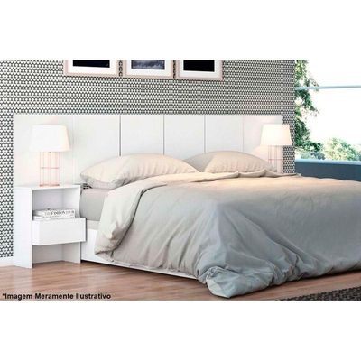 Cabeceira Cama Box Madeirado Casal Tulipa c/ 2 Gavetas Branco - Demóbile