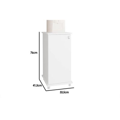 Balcão Multiuso Cozinha   ASM152 c/ 1 Porta Branco - Movelbento