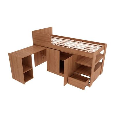 Cama Solteiro CM8021 Multifuncional c/ Escrivaninha Branco - Tecno Mobili