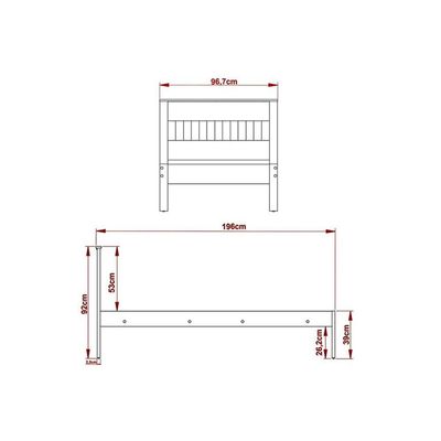 Cama Solteiro CM8006 Amêndoa/Branco - Tecno Mobili
