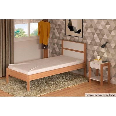 Cama Solteiro CM8004 Amêndoa/Branco - Tecno Mobili
