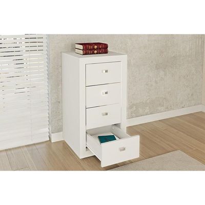 Gaveteiro p/ Escritório ME4133 c/ 4 Gavetas e Rodízios Nogal - Tecno Mobili