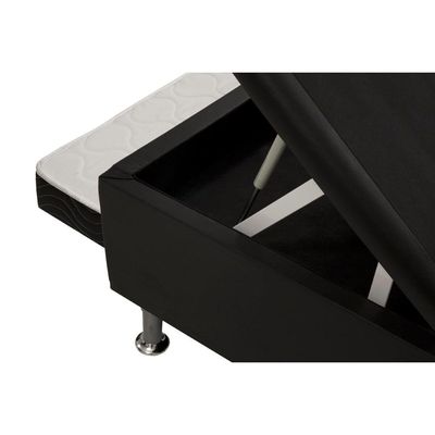 Cama Box Baú c/Auxiliar Solteiro Universal Courano Nero Black (88x188) - Ortobom