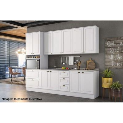 Módulo Cozinha Henn Americana Paneleiro  2 Portas e 2 Gavetas (1 Forno) Branco