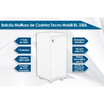 Balcão Lavanderia BL3306 c/ 1 Porta Branco - Tecno Mobili