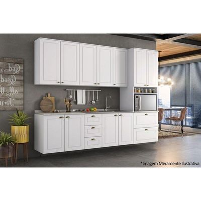 Módulo Cozinha Henn Americana Balcão  2 Portas s/ Tampo Branco
