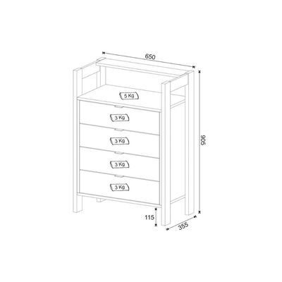 Gaveteiro p/ Escritório AZ1012 c/ 4 Gavetas Amêndoa/Branco - Tecno Mobili