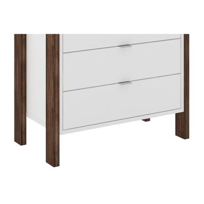 Gaveteiro p/ Escritório AZ1012 c/ 4 Gavetas Amêndoa/Branco - Tecno Mobili