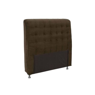 Cabeceira Cama Box Estofada Solteiro Solteiro Dama Plus Suede Marrom Chocolate - Simbal