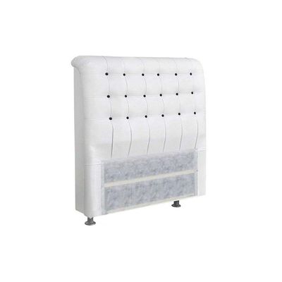 Cabeceira Cama Box Estofada Solteiro Solteiro Dama Plus Courano Branco/Preto - Simbal