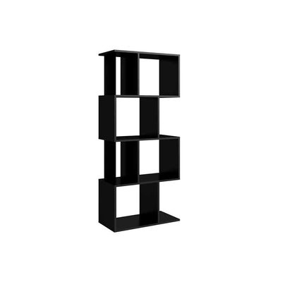 Estante para Sala ESM218 c/ 4 Nichos Preto - Movelbento