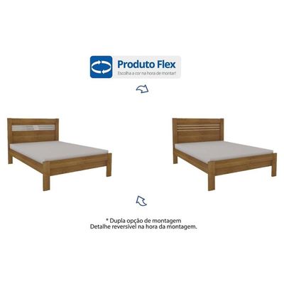 Cama de Casal Safira Cinamomo/Off White - Tcil Móveis