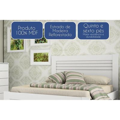 Cama de Casal Safira Cinamomo/Off White - Tcil Móveis
