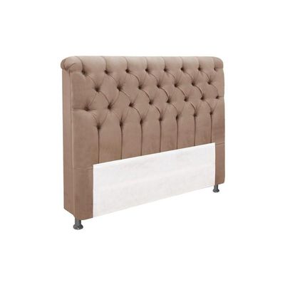 Cabeceira Cama Box Estofada Queen Queen Imperatriz Plus Suede Bege - Simbal
