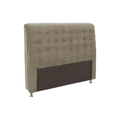 Cabeceira Cama Box Estofada Queen Queen Dama Plus Suede Marrom - Simbal