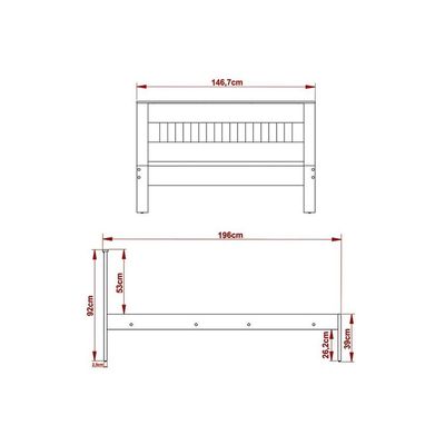 Cama de Casal CM8007 Amêndoa/Branco - Tecno Mobili