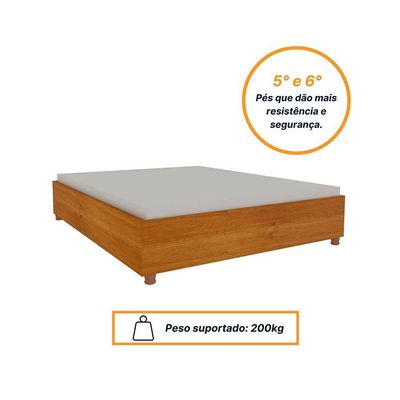 Cama de Casal de Mônaco Branco/Neve - Tcil Móveis