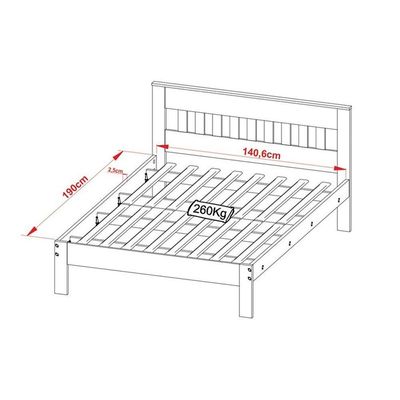 Cama de Casal CM8007 Amêndoa/Branco - Tecno Mobili