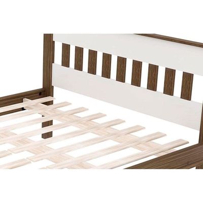 Cama de Casal CM8007 Amêndoa/Branco - Tecno Mobili