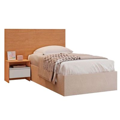 Cabeceira Cama Box Madeirado Solteiro Prime c/ 1Gaveta Freijo Cumaru c/ Fendi - Novo Horizonte