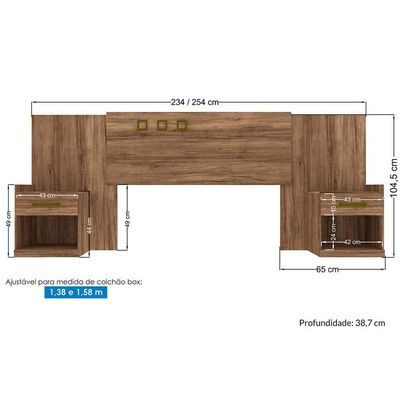 Cabeceira Cama Box Madeirado Casal/Queen Havana Plus c/ 2 Gavetas Demolição - Santos Andirá