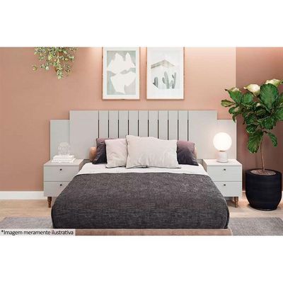 Cabeceira Cama Box Madeirado Casal/Queen Genova extensível c/ 4 Gavetas Avelã - Panan