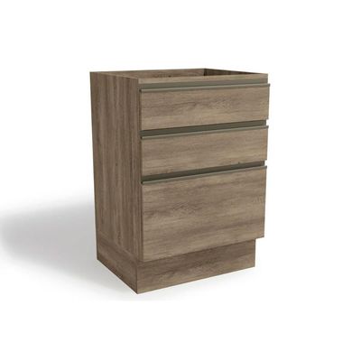 Gabinete de Cozinha Modulado Balcão Maxxi G743 3 Gavetas s/ Tampo 60cm Nogal - Kappesberg