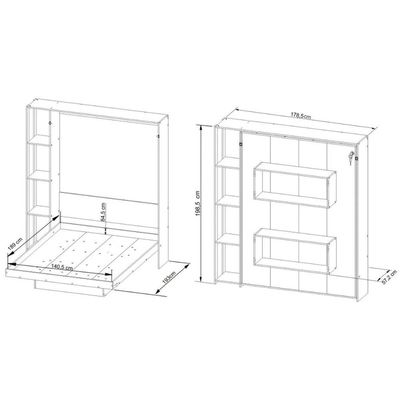 Cama de Casal Articulada Dobrável Multifuncional CM8014 Branco - Tecno Mobili