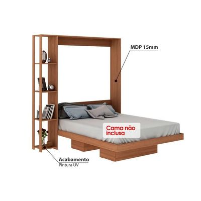 Cama de Casal Articulada Dobrável Multifuncional CM8014 Amêndoa - Tecno Mobili