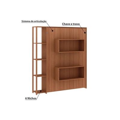 Cama de Casal Articulada Dobrável Multifuncional CM8014 Amêndoa - Tecno Mobili