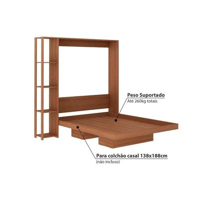 Cama de Casal Articulada Dobrável Multifuncional CM8014 Amêndoa - Tecno Mobili