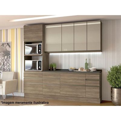 Gabinete de Cozinha Modulado Balcão Maxxi G743 3 Gavetas s/ Tampo 60cm Nogal - Kappesberg