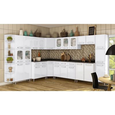 Gabinete de Cozinha Modulado Balcão Evidence 7120 2 Portas c/Tampo Branco - Bertolini