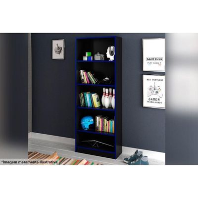 Estante Livreiro de Escritório ME4141 c/ 4 Prateleiras Preto - Tecno Mobili