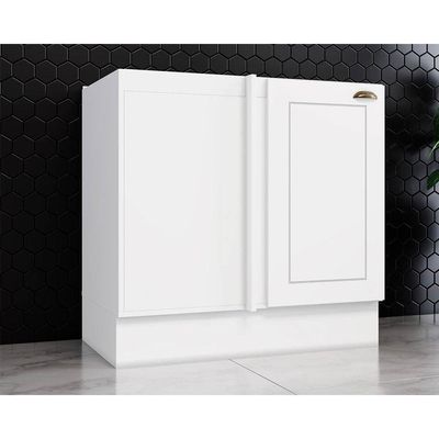 Gabinete de Cozinha Modulado Balcão Canto Reto Americana 1 Porta s/ Tampo Branco - Henn