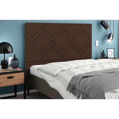 Cabeceira Cama Box Estofada King King Lima Plus Veludo Cacau - Simbal