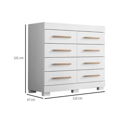 Cômoda Casal Nalu c/ 8 Gavetas Branco - ACP
