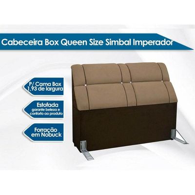 Cabeceira Cama Box Estofada King King Imperador Suede Cinza/Negro - Simbal