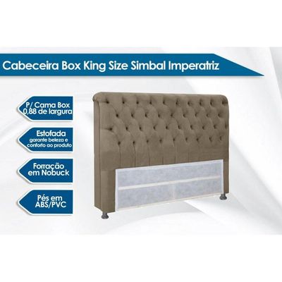 Cabeceira Cama Box Estofada King King Imperatriz Plus Suede Bege - Simbal