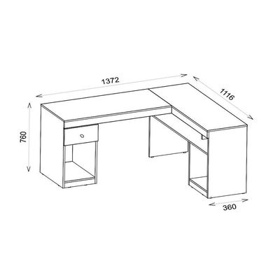 Escrivaninha p/ Escritório Nilo c/ 1 Porta e 1 Gaveta Branco - Caemmun