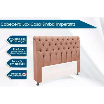 Cabeceira Cama Box Estofada Casal Casal Imperatriz Plus Suede Cinza - Simbal