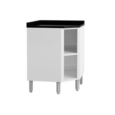Balcão de Cozinha Modulado  Canto Oblo Evidence 7115 1 Porta c/Tampo Branco - Bertolini