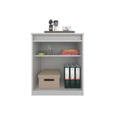 Balcão de Escritório ME4149 c/ 2 Portas c/ Chave Nogal - Tecno Mobili