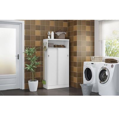 Armário Multiuso Juvenil 528 c/ 2 Portas de Correr Branco - Carraro