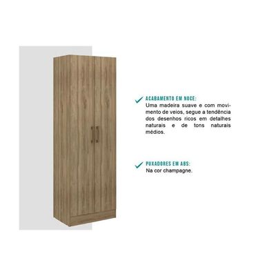 Armário Multiuso Juvenil 525 c/ 2 Portas Noce - Carraro