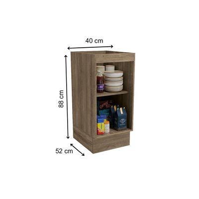 Balcão de Cozinha Maxxi G741 1 Porta s/ Tampo 40cm Nogal - Kappesberg